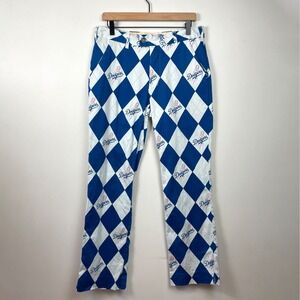 Loudmouth LA Dodgers Golf Pants 32 x 32L Argyle Los Angeles MLB Baseball